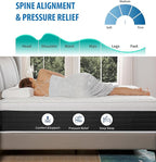 Full Mattresses,Memory Foam Hybrid 10 Inch Full Size Mattress,Black&White Pocket Spring Full Size Black&White Mattress,CertiPUR-US.