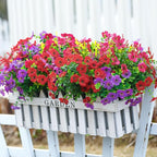 SHareconn 48 Bundles Artificial Flowers for Outdoors Decoration, Faux Plants Fake Silk Colorful Daisy Eucalyptus Lavender, UV Resistant for Outside Home Porch Patio Indoor Spring Decor, Mix 3 Colors