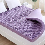 MUXHOMO 3 Inch 7-Zone Twin XL Mattress Topper, Egg Crate Foam Mattress Topper Twin XL Size for Back Pain, Lavender Cooling Gel Infused Bed Pad, CertiPUR-US and Oeko-TEX Certification (79"×38")