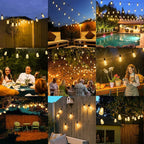 Brightever 30FT LED Outdoor String Light with 16 ST38 Vintage Edison Shatterproof Bulbs, Commercial Grade Patio Lights Connectable, Waterproof Hanging Lights for Balcony, Backyard, Warm White