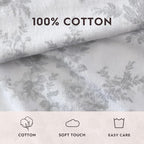 Laura Ashley - Flannel Sheets Full Size, Anti-Pilling & Wrinkle Resistant Cotton, Touchably Soft for All-Season Comfort - Bed Sheets with Matching Pillowcases & Fitted Sheet (Vanessa Grey)