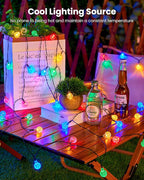 Brightown Solar String Lights Outdoor 60 Led 35.6 Feet Crystal Globe Lights with 8 Lighting Modes, Waterproof Solar Powered Patio Lights for Garden Yard Porch Wedding Party Decor (Multicolor)