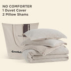 Bedsure Waffle Duvet Cover Queen - Pure Cotton Duvet Cover Linen Color, Space-Dyed for Enhanced Bedroom Aesthetics, GentleSoft™ and Stylish All-Season, 3-Piece Bedding Set with Button Closure, 90"x90"