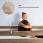 Max & Lily Full Size Bed Frame with Slatted Headboard, Solid Wood Platform Bed for Kids, No Box Spring Needed, Easy Assembly, Clay