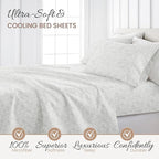 Linen Market Double-Brushed Patterned Microfiber Queen Sheet Set 4 Piece – Oeko-TEX Certified Ultra Soft & Wrinkle-Free - 16" Deep Pocket Sheets - Easy Care Queen Size - Coarse Paisley Light Gray