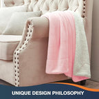Walensee Sherpa Fleece Blanket (Queen Size 90”x90” Pink) Plush Throw Fuzzy Super Soft Reversible Microfiber Flannel Blankets for Couch, Bed, Sofa Ultra Luxurious Warm and Cozy for All Seasons