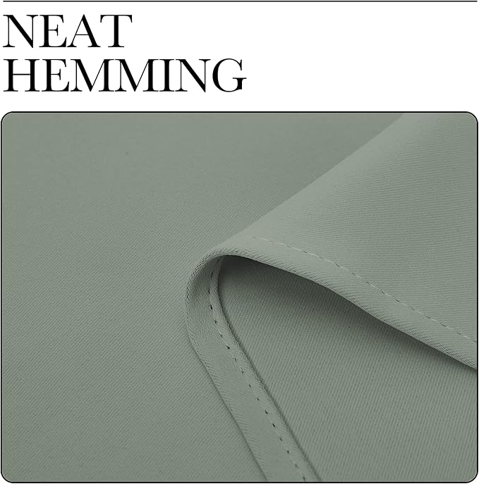 NICETOWN Greyish Green Room Darkening Curtains for Kitchen, Window Treatment Thermal Insulated Solid Grommet Room Darkening Curtains/Drapes for Bedroom (Set of 2, 42 inches Wide by 68 inches Long)