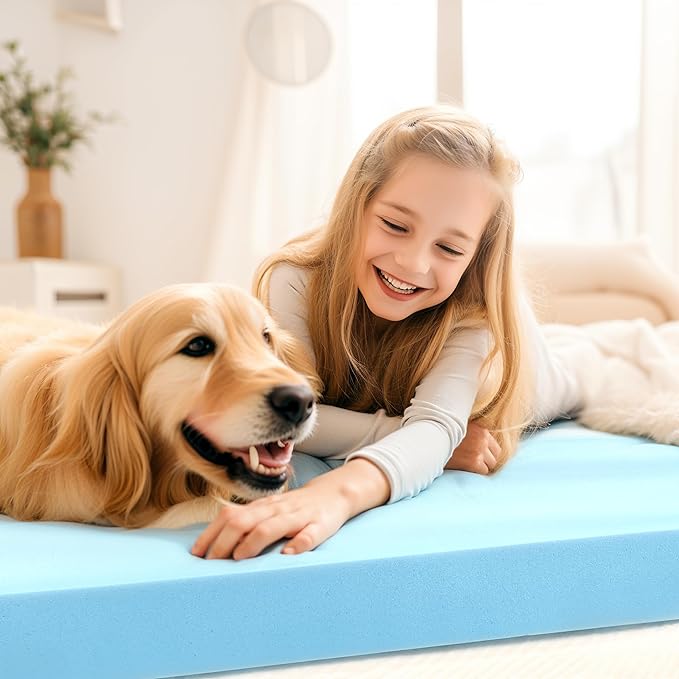 Subrtex Mattress Topper, Memory Foam Mattress Topper, Gel-Infused Memory Foam Topper for Side Stomach Sleepers, Breathable Bed Toppers (4 Inch, Cal King)