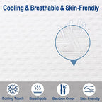 EDILLY 3 Inch Cooling Gel Memory Foam Mattress Topper Twin XL Size,with Removable & Washable Bamboo Cover,Soft Breathable Mattress Pad,Bed Topper for Back Pain Relief (38x80)