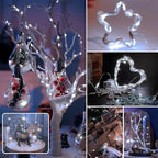 20 Pack Fairy Lights Battery Operated 7ft 20 LED Mini String Lights Twinkle Lights Silver Wire Firefly Starry Lights for Mason Jars Wedding Party Christmas Centerpiece Decor, Warm White & Cool Whtie