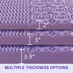 MUXHOMO 3 Inch 7-Zone Cal King Mattress Topper, Egg Crate Foam Mattress Topper Cal King Size for Back Pain, Lavender Cooling Gel Infused Bed Pad, CertiPUR-US and Oeko-TEX Certification (83"×71")