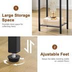 Hoctieon 3 Tier End Table, Telephone Table, Tall Side Table with Storage, Small Nightstand for Small Spaces, Metal Frame, For Living Room, Bedroom, Sofa Couch, Hall, Easy Assembly, Greige