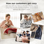 Bedsure GentleSoft Sherpa Fleece Blankets Queen Size for Bed - Thick and Warm Throw for Women and Men, Soft Fuzzy Plush Queen Blanket for Winter, Grey, 90x90 Inches