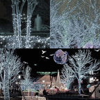 LJLNION 300 LED String Lights Outdoor Indoor, Extra Long 98.5FT Super Bright Christmas Lights, 8 Lighting Modes, Plug in Waterproof Fairy Lights for Holiday Wedding Party Bedroom Decorations ( White)