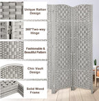 Rose Home Fashion 6 ft Tall Room Divider, Room Dividers and Folding Privacy Screens, 15.7in Privacy Screen 3 Panel Partition Temporary Wall Separation for Private, Stone Grey