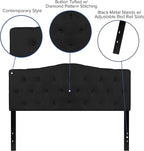 Flash Furniture Cambridge Tufted Upholstered Queen Size Headboard in Black Fabric