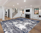 Keen Home Design Area Rugs - 10x14 Non-Shedding, Abstract Rugs for Kitchen, Living Room, Bedroom, Dining Room, Entryway - Size: 9'10" x 14', Navy/Grey/White