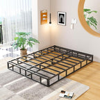 EMODA 8 Inch Full Size Box Spring Bed Base, 3000 LBS Heavy Duty Metal Mattress Foundation with Fabric Cover, Easy Assembly, Black
