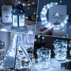 ZNYCYE 10 Pack Fairy Lights Battery Operated，10ft 30 LED String Lights 8 Modes with Timer Waterproof Fairy Lights for DIY Wedding Party Bedroom Mason Jars Christmas Decorations (Cool White)