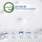 Coolvie Twin XL Mattress 10 Inch Twin XL Hybrid Mattress, Low Motion Transfer & Breathable Bed Mttresses in A Box, Built in Pocketed Coils and Gel Memory Foam Layer, Avaliable in Adjustable Bed