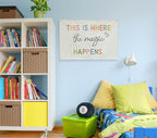 Boho Rectangular Banner Flag Wall Sign Decor Gift for Baby Boy Girl Kids,Nursery Baby Room Bedroom Living Room Office Decor-This Is Where the Magic Happen-Baby,Shower Birthday Christmas Gift