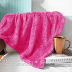 Exclusivo Mezcla Plush Fuzzy Fleece Bed Blanket Queen Size, Super Soft, Fluffy and Warm Blankets Suitable for All Seasons (Hot Pink, 90x90 Inches)