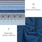 Cottolester Boho Comforter Set California King Size,8 Pieces Navy Blue Bohemian Striped Bed in a Bag,Paisley Soft Microfiber Bedding Comforter Set