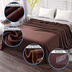 HOZY Soft Blanket Travel Size Fleece Warm Fuzzy Throw Blankets for The Bed Sofa Lightweight 350GSM Travel 50"*61"