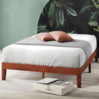 ZINUS Wen Wood Platform Bed Frame, Solid Wood Foundation, Wood Slat Support, No Box Spring Needed, Easy Assembly, Cherry, Queen