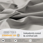 LuxClub 4 PC King Sheet Set, Breathable Luxury Bed Sheets, Deep Pockets Wrinkle Free Cooling Bed Sheets Machine Washable Hotel Bedding Silky Soft - Light Taupe King