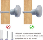 Ceramic Drawer Knobs Heart Shape Cabinet Dresser Pulls Handles with 3 Sized Screws, Kitchen Furniture Knobs for Closet Cupboard Wardrobe (Grey, 10 Pack)