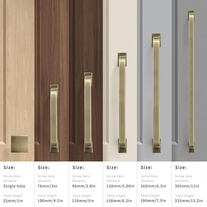 KHTumeWare 2-Pack 5 Inch Cabinet Handles - Brushed Antique Brass Pulls for Drawer & Cupboard