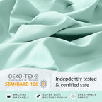 LuxClub 4 PC Sheet Set Bed Sheets Deep Pockets 16" Eco Friendly Wrinkle Free Cooling Machine Washable Hotel Bedding Silky Soft - Aquamarine Full