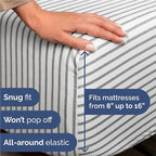 Full Size 4 Piece Sheet Set - Comfy Breathable & Cooling Bed Sheets Set - Hotel Luxury Bedding for Women, Men, Kids, Teens, Boys & Girls - Deep Pockets, Soft, Wrinkle Free - Oeko-Tex - Grey Stripes 2