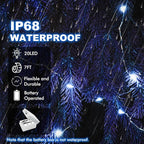 20 Pack Fairy Lights Battery Operated - 3 Speed Modes, 7Ft 20 LED String Twinkle Lights, Waterproof Copper Wire, Mini Firefly Light for Mason Jars Vases Christmas Decor,Blue