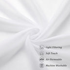 Chyhomenyc White Sheer Scarf Valances for Windows 216 Inch Extra Long, Window Scarf Drapes Rod Pocket Backdrop for Wedding Arch Draping/Party/Canopy Bed/Living Room, 2PC, 18 Feet Length