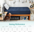 Hansleep College Dorm Twin XL Mattress Topper Viscose Derived from Bamboo, Memory Foam Pillow Top Mattress Topper Twin XL, Breathable Mattress Pad for Back Pain Relief, 39" x 80", Navy Blue