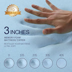 VALUXE 3 Inch Gel Memory Foam Mattress Topper California King Size High Density Cooling Pad Pressure Relief Bed Topper (with Removable & Washable Bamboo Cover)