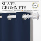NICETOWN Blackout Curtain Panels, Window Treatment Energy Saving Thermal Insulated Solid Grommet Blackout Drapes/Draperies (Navy, 1 Pair, 42 by 50-inch)