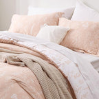 Bedsure Oversized Queen Comforter Set - Dusty Rose Bed Set, 3 Pieces Cute Floral Bedding, 1 Soft Reversible Botanical Flowers Comforter and 2 Pillow Shams