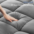 SOPAT Mattress Topper Twin XL Size Extra Thick Mattress Pad 8-21" Deep Pocket Soft Down Alternative Fill Mattress Protector Pillow Top Mattress Cover (39x80 Inches, Grey)