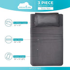 DREAMCARE Twin Sheets - 3pcs Cooling Sheets – up to 21” Extra Deep Pocket Twin Bed Sheets - Twin Sheet Set - Bed Sheets Twin - Soft & Long Lasting 100% Fine Brushed Polyester with Side Pocket - Gray