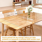 Clear Table Protector 36 x 76 Inch 1.5mm Thick Plastic Table Cover Protector, Waterproof PVC Clear Tablecloth Protector Pad, Rectangular Vinyl Desk Protector Mat for Tabletop Coffee Dining Room Table