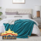 Walensee Sherpa Fleece Blanket (Twin Size 60”x80” Teal) Plush Throw Fuzzy Super Soft Reversible Microfiber Flannel Blankets for Couch, Bed, Sofa Ultra Luxurious Warm and Cozy for All Seasons