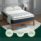 ZINUS 12 Inch Comfort Support Hybrid Mattress [New Version], Queen, Fiberglass Free, Medium Plush, Motion Isolation, Certified Safe Foams & Fabric, Mattress in A Box