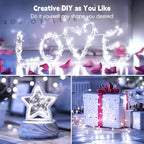 Minetom 100 LEDs Fairy Lights 33 Ft Firefly String Lights Waterproof Starry Lights on Silver Coated Copper Wire Perfect for Christmas Party DIY Wedding Bedroom Indoor Party Decorations Pure White