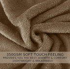 Soft Travel Size Throw for All Season Warm Fuzzy Microplush Lightweight Thermal Fleece Summer Autumn Fall Winter Spring Blankets for Bed Couch Sofa,50x60 Inches,Taupe