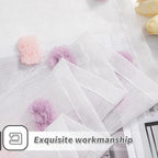 MYSKY HOME Rainbow Curtains for Bedroom Nursery Pom Pom Curtains Kids 84 Inch Length Long White Sheer Curtains 2 Panels Set for Living Room Girls Room Rod Pocket Farmhouse Dining Room 52 x 84 inch