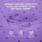 SINWEEK 2 Inch Gel Memory Foam Mattress Topper Ventilated Soft Pressure Relieve Mattress Pad, Breathable Bed Topper, CertiPUR-US Certified, Queen Size