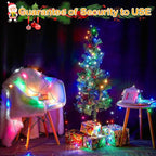 Decute 300LED Christmas String Lights Outdoor Waterproof 105FT UL Certified with End-to-End Plug 8 Modes, Multicolor Indoor Starry Fairy Lights for Christmas Tree Patio Garden Wedding Party Decor